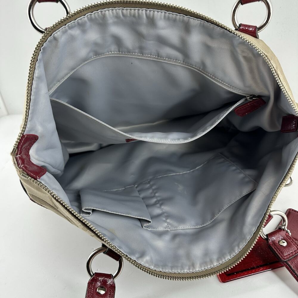 Coach Sateen Poppy Handbag Tote Purse Large #H1257-F20026 Tan All Occasion - Picture 11 of 16